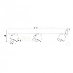 LED Σποτ Τρίφωτο Σε Λευκό Χρώμα 15W COB  PLUTO - Aca Decor