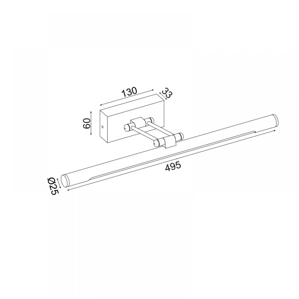 LED Απλίκα Μπάνιου Σε Μαύρο Χρώμα 12W 780lm IP44 EXTRA BRIGHT - ACA Decor