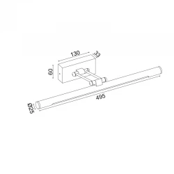 LED Απλίκα Μπάνιου Σε Μαύρο Χρώμα 12W 780lm IP44 EXTRA BRIGHT - ACA Decor