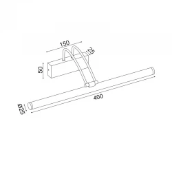 LED Απλίκα Μπάνιου Σε Μαύρο Χρώμα 8W 520lm IP44 EXTRA BRIGHT - ACA Decor
