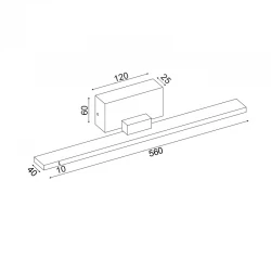 LED Απλίκα Μπάνιου Σε Μαύρο Χρώμα 16W 1040lm IP44 EXTRA BRIGHT - ACA Decor