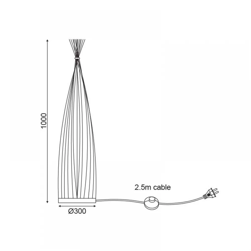 Επιδαπέδιο Φωτιστικό Από BAMBOO 1xE27 SERIFOS - ACA Decor