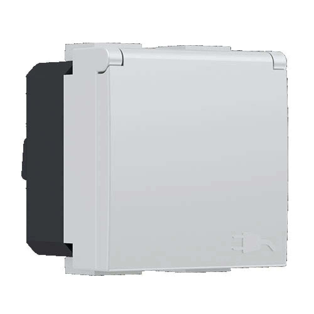 MODYS Πρίζα Σούκο Καπάκι Ιβουάρ 2 ΣΤ. 2P+E 16A 250VAC IP20 - Aca Elec