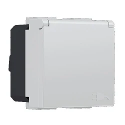 MODYS Πρίζα Σούκο Καπάκι Ιβουάρ 2 ΣΤ. 2P+E 16A 250VAC IP20 - Aca Elec