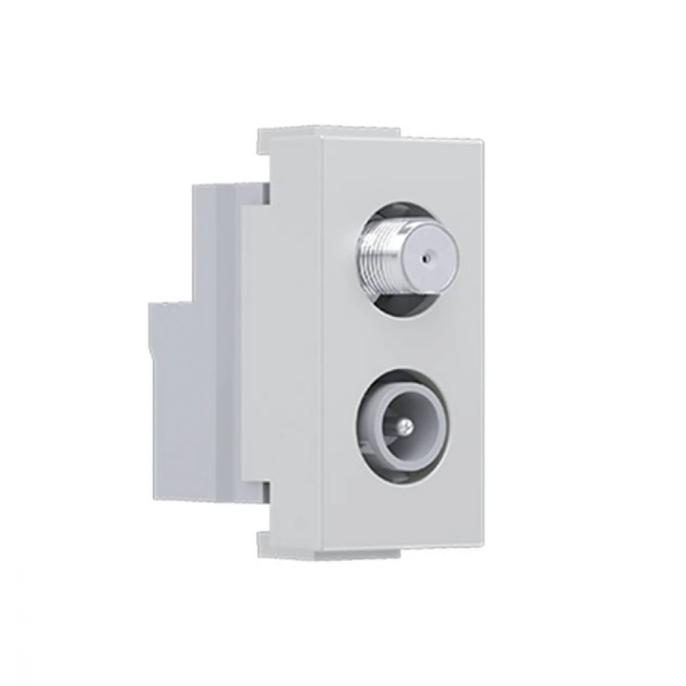 MODYS Πρίζα Τηλεόρασης SAT ΤV-R Διέλευσης 1 ΣΤ. Ιβουάρ IP20 - Aca Elec