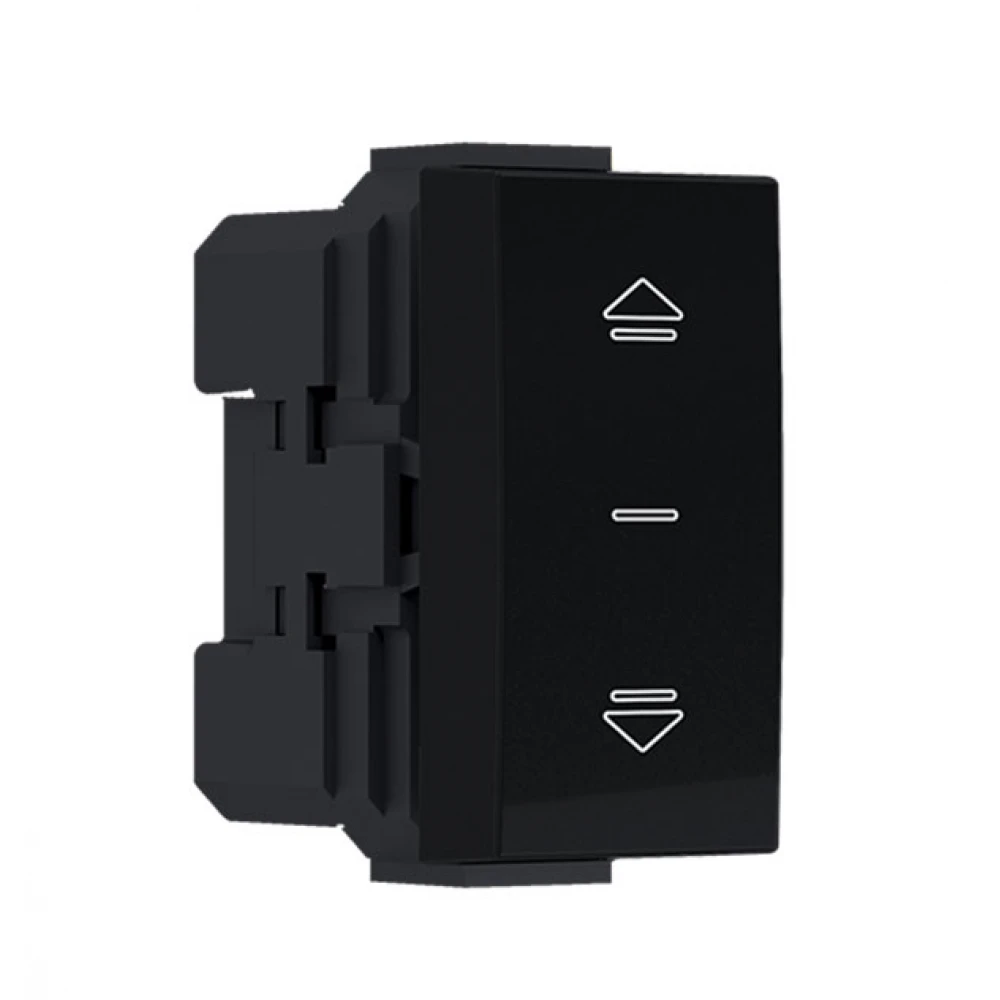 MODYS Διακόπτης Ρολών Μαύρο Ματ 1 ΣΤ. 2P 10AX 250VAC IP20 - Aca Elec