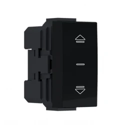 MODYS Μπουτόν Ρολών Μαύρο Ματ 1 ΣΤ. 2P 10A 250VAC IP20 - Aca Elec