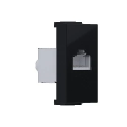 MODYS Πρίζα Δικτύου Μαύρη Ματ 1 ΣΤ. RJ45 CAT.6 Με Θωράκιση IP20 - Aca Elec