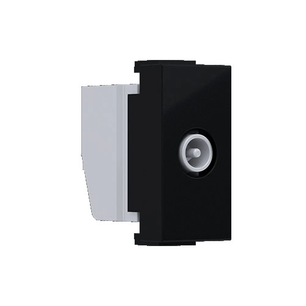 MODYS Πρίζα Τηλεόρασης ΤV-R Διέλευσης 1 ΣΤ. Μαύρη Ματ IP20 - Aca Elec