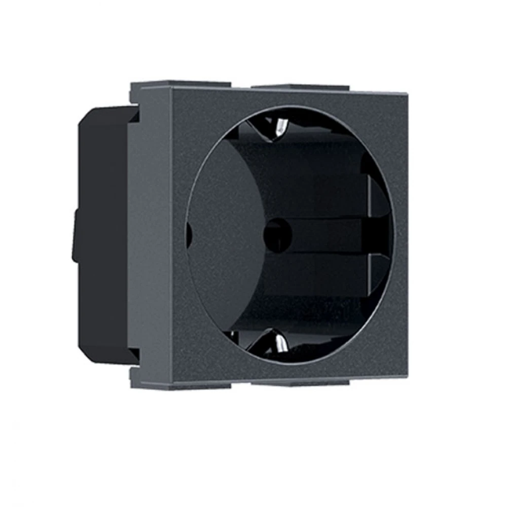 MODYS Πρίζα Σούκο Ανθρακί 2 ΣΤ. 2P+E 16A 250VAC IP20 - Aca Elec