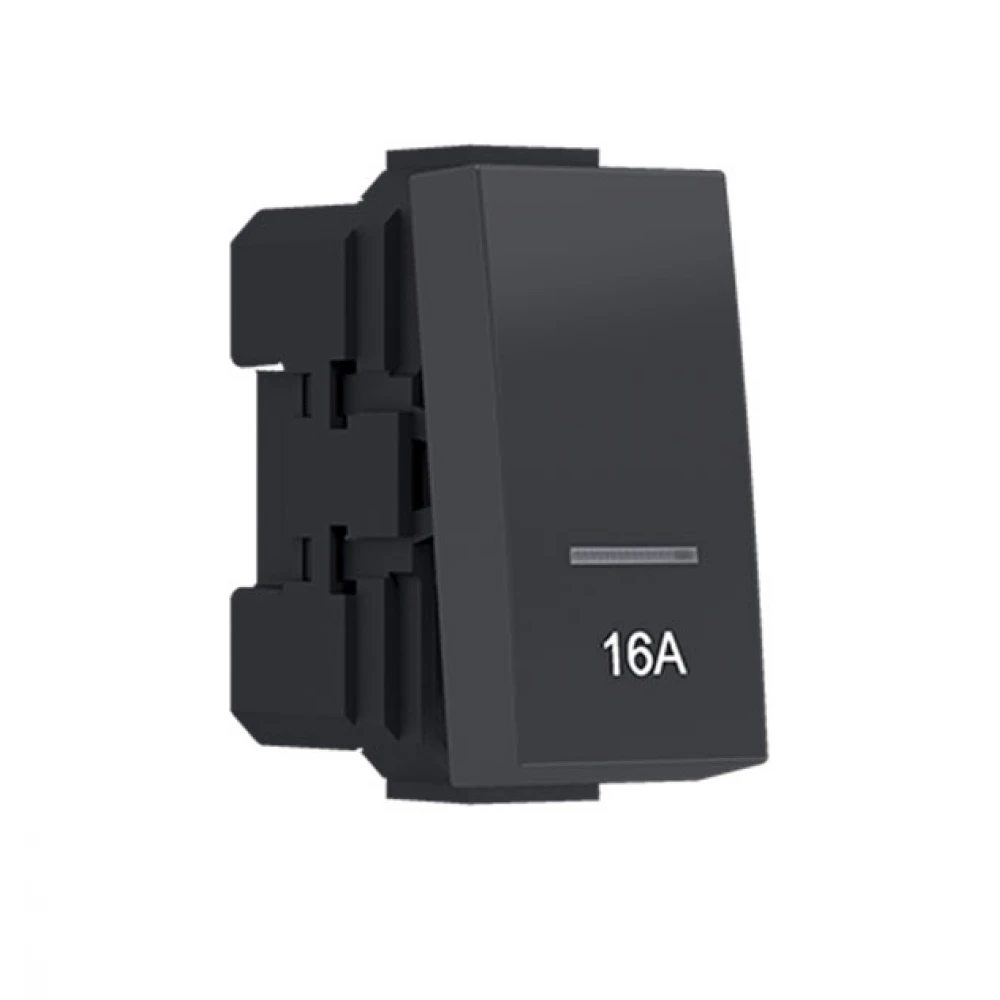 MODYS Διακόπτης Διπολικός (0-1) 16A Με Ένδειξη, Ανθρακί 1 ΣΤ. 2P 16AX 250VAC IP20 - Aca Elec