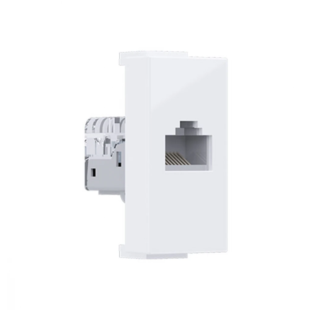 MODYS Πρίζα Δικτύου Λευκή 1 ΣΤ. RJ45 CAT.5E Χωρίς Θωράκιση IP20 - Aca Elec