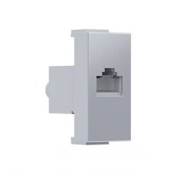 MODYS Πρίζα Δικτύου Ασημί 1 ΣΤ. RJ45 CAT.6 Με Θωράκιση IP20 - Aca Elec