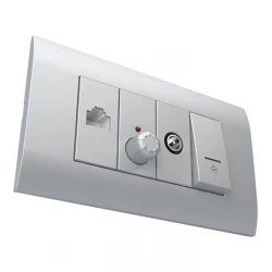 MODYS Πρίζα Δικτύου Ασημί 1 ΣΤ. RJ45 CAT.6 Με Θωράκιση IP20 - Aca Elec