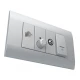 MODYS Πρίζα Δικτύου Ασημί 1 ΣΤ. RJ45 CAT.6 Με Θωράκιση IP20 - Aca Elec