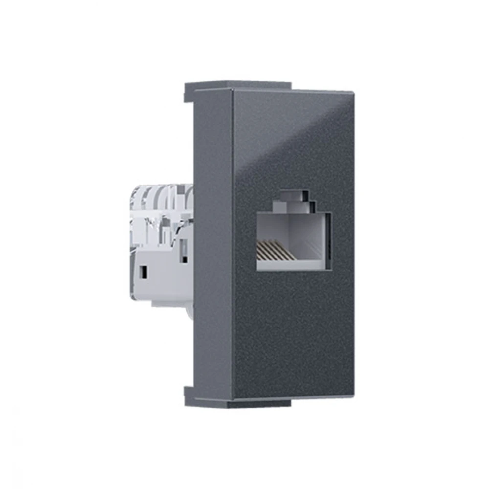 MODYS Πρίζα Δικτύου Ανθρακί 1 ΣΤ. RJ45 CAT.5E Χωρίς Θωράκιση IP20 - Aca Elec