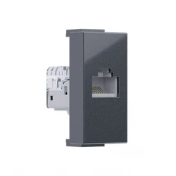 MODYS Πρίζα Δικτύου Ανθρακί 1 ΣΤ. RJ45 CAT.5E Χωρίς Θωράκιση IP20 - Aca Elec