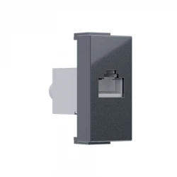 MODYS Πρίζα Δικτύου Ανθρακί 1 ΣΤ. RJ45 CAT.6 Με Θωράκιση IP20 - Aca Elec