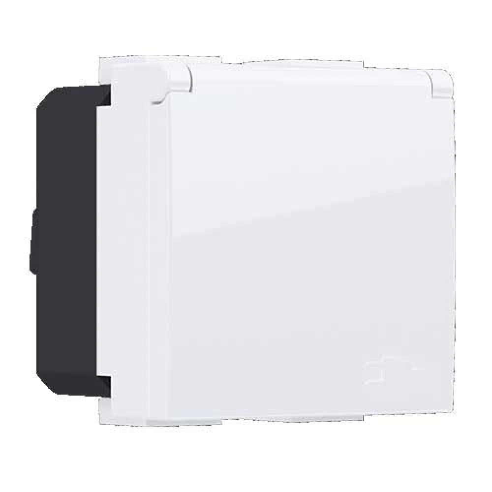 MODYS Πρίζα Σούκο Καπάκι Λευκή 2 ΣΤ. 2P+E 16A 250VAC IP20 - Aca Elec