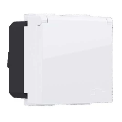 MODYS Πρίζα Σούκο Καπάκι Ασφαλείας Λευκή 2 ΣΤ. 2P+E 16A 250VAC IP20 - Aca Elec