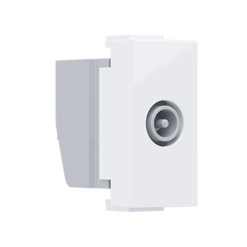 MODYS Πρίζα Τηλεόρασης ΤV-R Διέλευσης 1 ΣΤ. Λευκή IP20 - Aca Elec