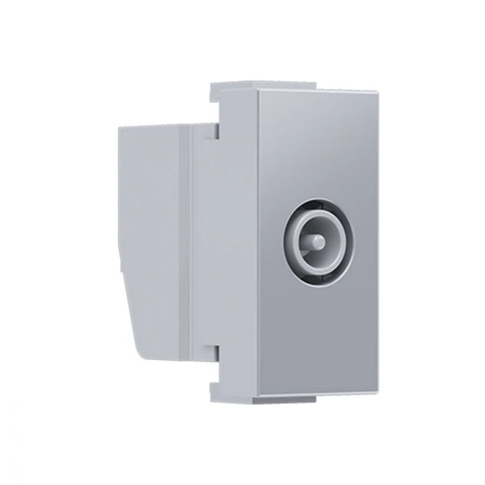 MODYS Πρίζα Τηλεόρασης ΤV-R Διέλευσης 1 ΣΤ. Ασημί IP20 - Aca Elec