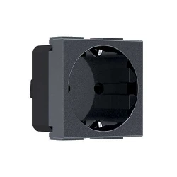 MODYS Πρίζα Σούκο Ασφαλείας Ανθρακί 2 ΣΤ. 2P+E 16A 250VAC IP20 - Aca Elec