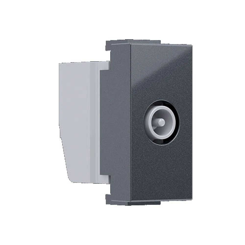 MODYS Πρίζα Τηλεόρασης ΤV-R Διέλευσης 1 ΣΤ. Ανθρακί IP20 - Aca Elec