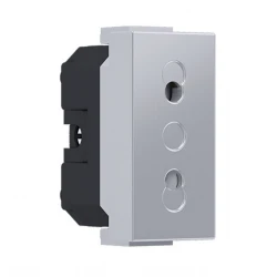 MODYS Διπολική Πρίζα Ασφαλείας Ασημί 1 ΣΤ. 2P 10A 250VAC IP20 - Aca Elec