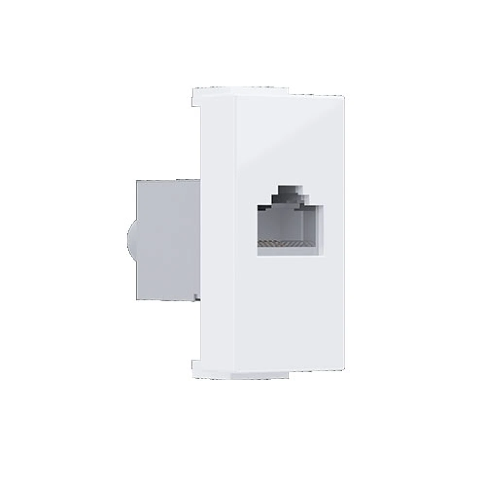 MODYS Πρίζα Δικτύου Λευκή 1 ΣΤ. RJ45 CAT.6A Με Θωράκιση IP20 - Aca Elec