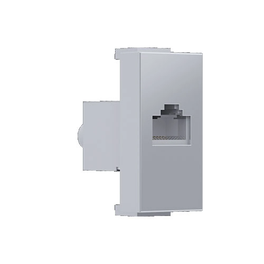 MODYS Πρίζα Δικτύου Ασημί 1 ΣΤ. RJ45 CAT.6A Με Θωράκιση IP20 - Aca Elec