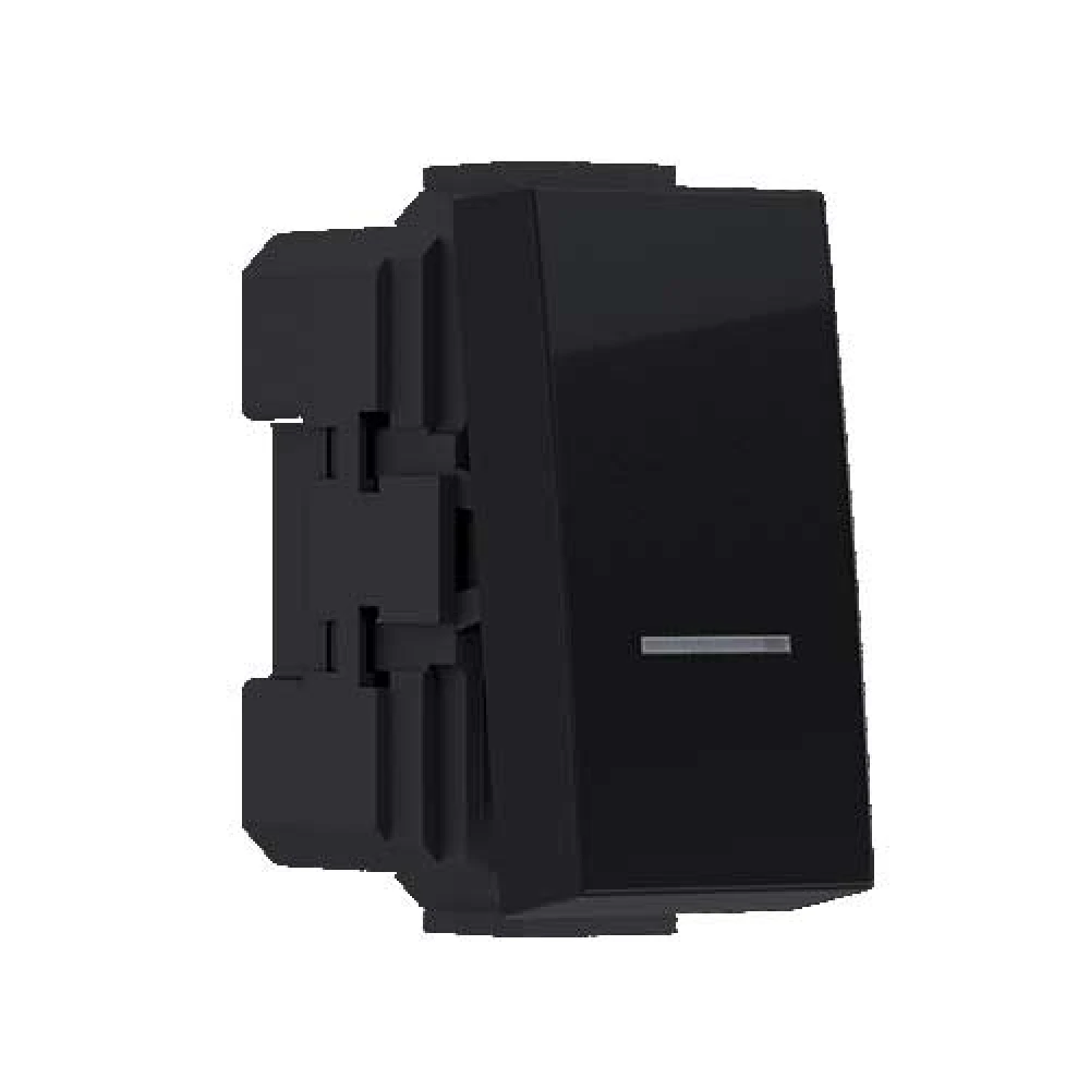 MODYS Μπουτόν Απλό Μαύρο Ματ 1 ΣΤ. 1P 10A 250VAC IP20 - Aca Elec