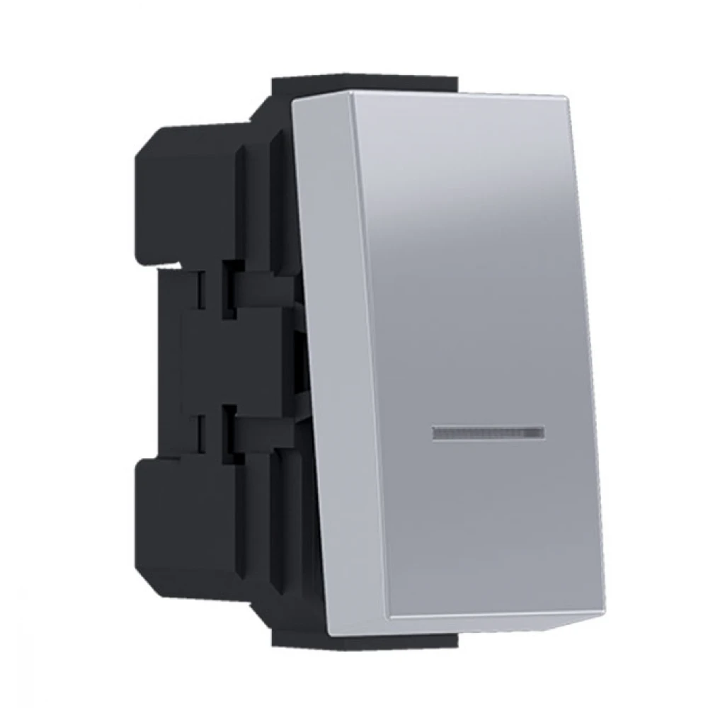 MODYS Διακόπτης Απλός Ασημί 1 ΣΤ. 1P 10A 250VAC IP20 - Aca Elec