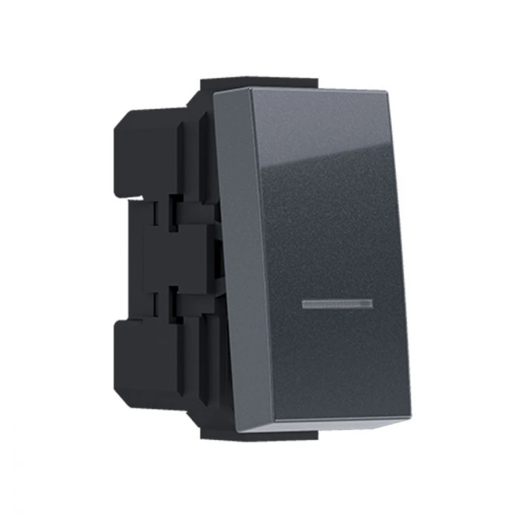 MODYS Μπουτόν Απλό Ανθρακί 1 ΣΤ. 1P 10A 250VAC IP20 - Aca Elec