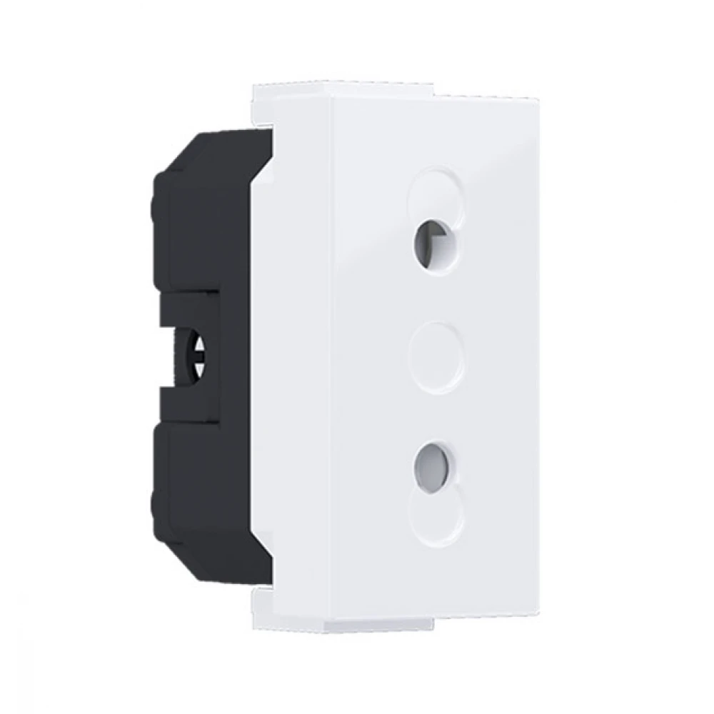 MODYS Διπολική Πρίζα Ασφαλείας Λευκή 1 ΣΤ. 2P 10A 250VAC IP20 - Aca Elec