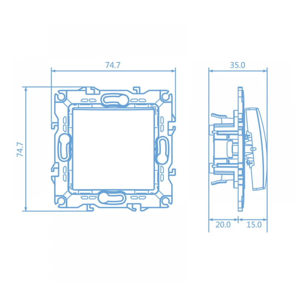 PRIME ΔΙΑΚΟΠΤΗΣ ΑΠΛΟΣ ΜΕ ΚΛΙΠ 1P 10AX 250VAC IP20 MAT ΑΛΟΥΜΙΝΙΟ - Aca Elec