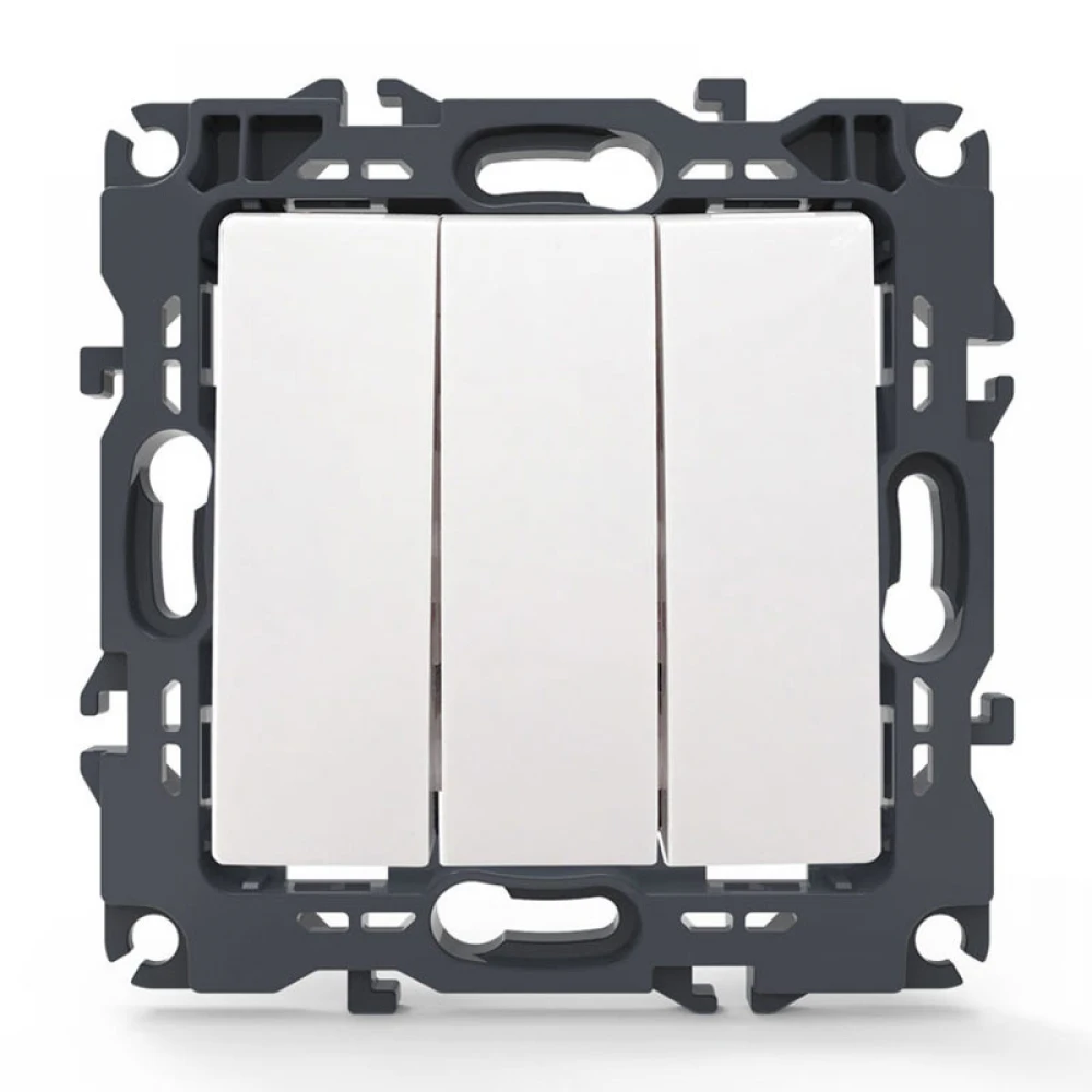 PRIME ΔΙΑΚΟΠΤΗΣ ΤΡΙΠΛΟΣ ΑΠΛΟΣ ΜΕ ΒΙΔΑ 1+1+1P 10AX 250VAC IP20 ΛΕΥΚΟΣ - Aca Elec