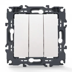 PRIME ΔΙΑΚΟΠΤΗΣ ΤΡΙΠΛΟΣ ΑΠΛΟΣ ΜΕ ΒΙΔΑ 1+1+1P 10AX 250VAC IP20 ΛΕΥΚΟΣ - Aca Elec