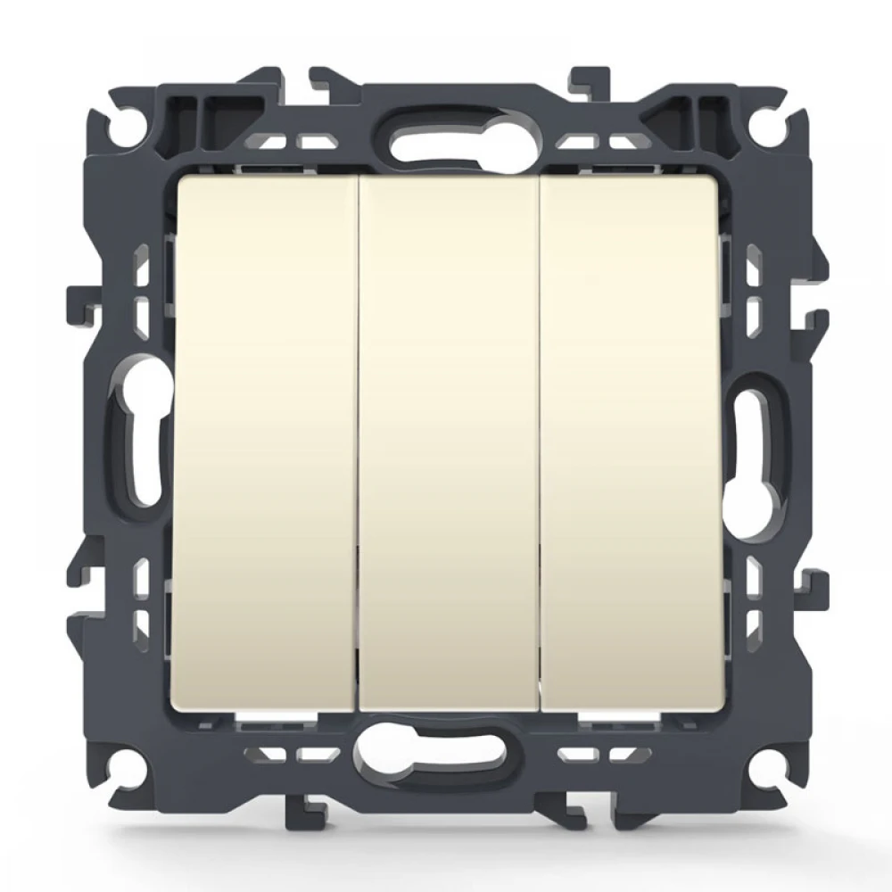PRIME ΔΙΑΚΟΠΤΗΣ ΤΡΙΠΛΟΣ ΑΠΛΟΣ ΜΕ ΒΙΔΑ 1+1+1P 10AX 250VAC IP20 ΙΒΟΥΑΡ - Aca Elec