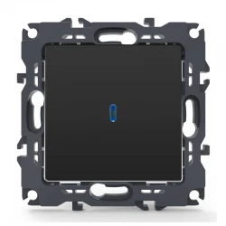 PRIME ΔΙΑΚΟΠΤΗΣ ΑΛΕΡΕΤΟΥΡ & LED ΛΥΧΝΙΑ ΠΡΟΣΑΝΑΤΟΛΙΣΜΟΥ (ΟΝ-ΟFF) ΜΕ ΚΛΙΠ 1P 10AX 250VAC IP20 MAT ΑΝΘΡΑΚΙ - Aca Elec