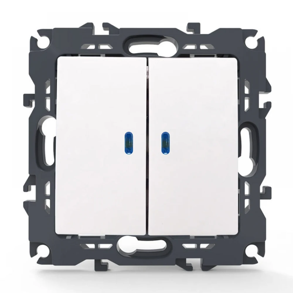 PRIME ΔΙΑΚΟΠΤΗΣ ΚΟΜΜΥΤΑΤΕΡ & LED ΛΥΧΝΙΑ ΠΡΟΣΑΝΑΤΟΛΙΣΜΟΥ (ΟΝ-ΟFF) ΜΕ ΚΛΙΠ 1+1P 10AX 250VAC IP20 ΛΕΥΚΟΣ - Aca Elec