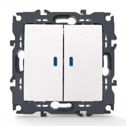 PRIME ΔΙΑΚΟΠΤΗΣ ΚΟΜΜΥΤΑΤΕΡ & LED ΛΥΧΝΙΑ ΠΡΟΣΑΝΑΤΟΛΙΣΜΟΥ (ΟΝ-ΟFF) ΜΕ ΚΛΙΠ 1+1P 10AX 250VAC IP20 ΛΕΥΚΟΣ - Aca Elec