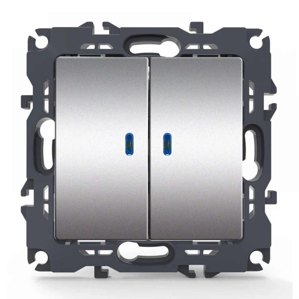 PRIME ΔΙΑΚΟΠΤΗΣ ΚΟΜΜΥΤΑΤΕΡ & LED ΛΥΧΝΙΑ ΠΡΟΣΑΝΑΤΟΛΙΣΜΟΥ (ΟΝ-ΟFF) ΜΕ ΚΛΙΠ 1+1P 10AX 250VAC IP20 MAT ΑΛΟΥΜΙΝΙΟ - Aca Elec