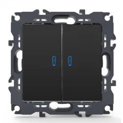PRIME ΔΙΑΚΟΠΤΗΣ ΚΟΜΜΥΤΑΤΕΡ & LED ΛΥΧΝΙΑ ΠΡΟΣΑΝΑΤΟΛΙΣΜΟΥ (ΟΝ-ΟFF) ΜΕ ΚΛΙΠ 1+1P 10AX 250VAC IP20 MAT ΑΝΘΡΑΚΙ - Aca Elec
