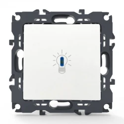 PRIME ΜΠΟΥΤΟΝ ΚΛΙΜΑΚΟΣΤΑΣΙΟΥ & LED ΛΥΧΝΙΑ ΜΕ ΚΛΙΠ 1P 10A 250VAC IP20 ΛΕΥΚΟ - Aca Elec