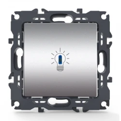 PRIME ΜΠΟΥΤΟΝ ΚΛΙΜΑΚΟΣΤΑΣΙΟΥ & LED ΛΥΧΝΙΑ ΜΕ ΚΛΙΠ 1P 10A 250VAC IP20 MAT ΑΛΟΥΜΙΝΙΟ - Aca Elec