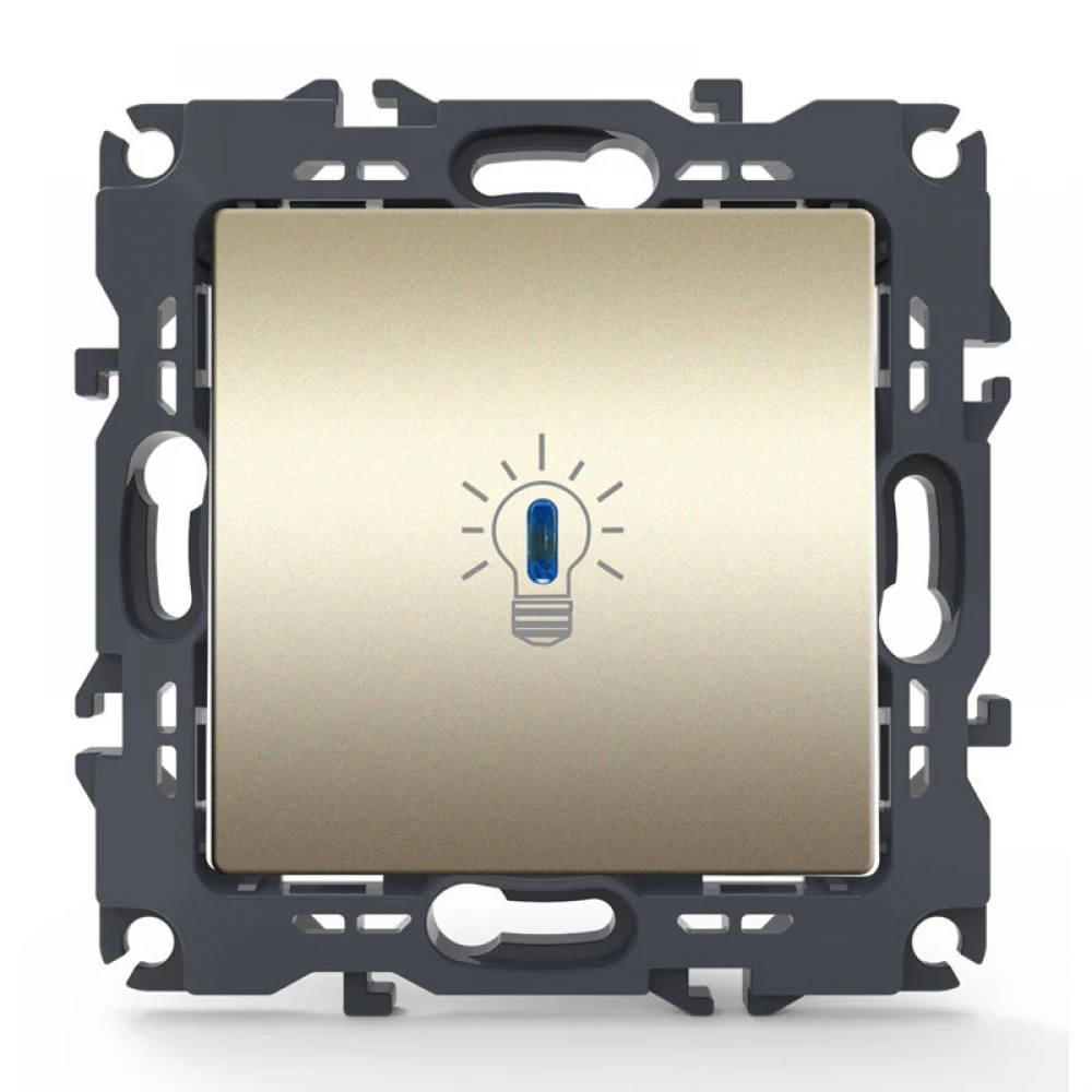 PRIME ΜΠΟΥΤΟΝ ΚΛΙΜΑΚΟΣΤΑΣΙΟΥ & LED ΛΥΧΝΙΑ ΜΕ ΚΛΙΠ 1P 10A 250VAC IP20 MAT ΣΑΜΠΑΝΙΖΕ - Aca Elec