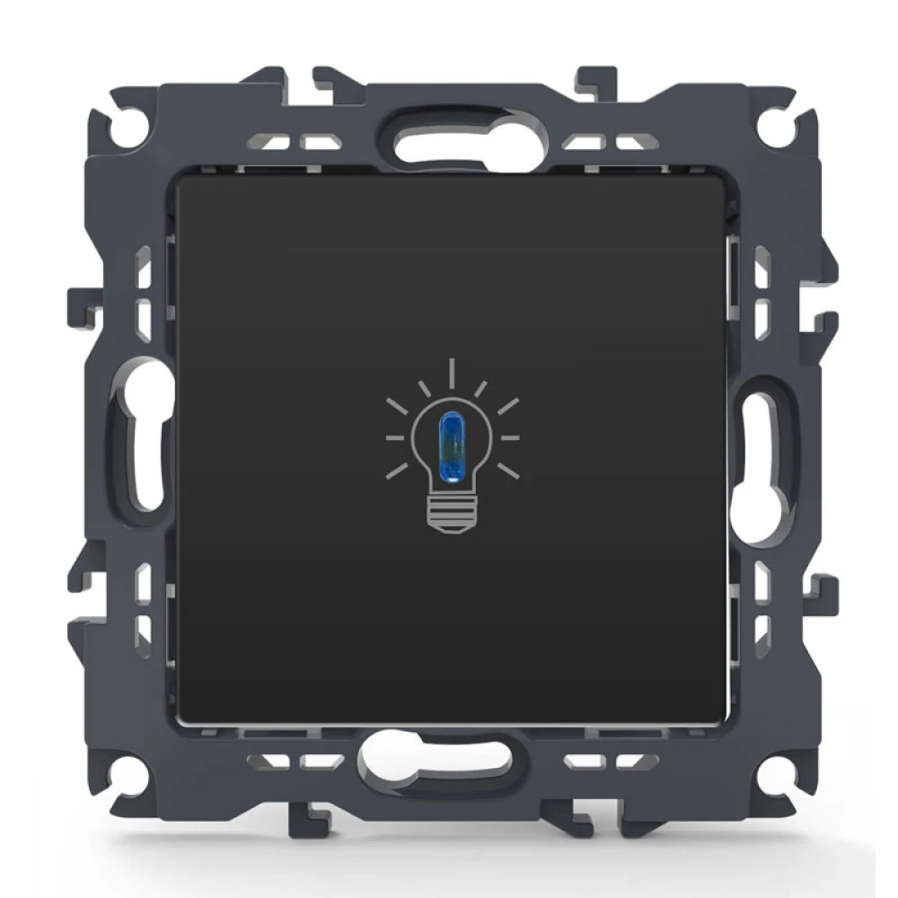 PRIME ΜΠΟΥΤΟΝ ΚΛΙΜΑΚΟΣΤΑΣΙΟΥ & LED ΛΥΧΝΙΑ ΜΕ ΚΛΙΠ 1P 10A 250VAC IP20 MAT ΑΝΘΡΑΚΙ - Aca Elec