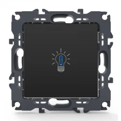 PRIME ΜΠΟΥΤΟΝ ΚΛΙΜΑΚΟΣΤΑΣΙΟΥ & LED ΛΥΧΝΙΑ ΜΕ ΚΛΙΠ 1P 10A 250VAC IP20 MAT ΑΝΘΡΑΚΙ - Aca Elec