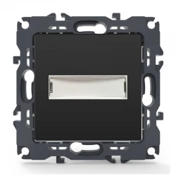 PRIME ΜΠΟΥΤΟΝ ΕΠΙΓΡΑΦΗΣ & LED ΛΥΧΝΙΑ (12VAC) ΜΕ ΚΛΙΠ 1P 10A 250VAC IP20 MAT ΑΝΘΡΑΚΙ - Aca Elec